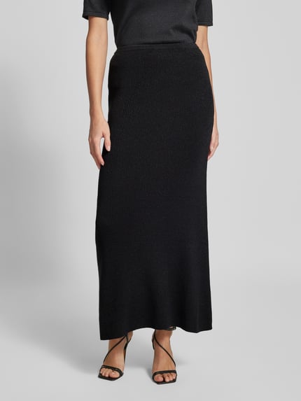 Selected Spódnica z dzianiny z mieszanki lyocellu model ‘LURA’ Czarny 4