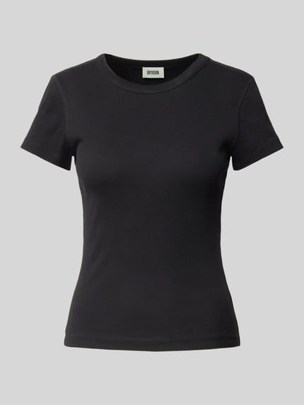 DRYKORN Slim fit T-shirt met ronde hals, model 'KOALE' Zwart - 2