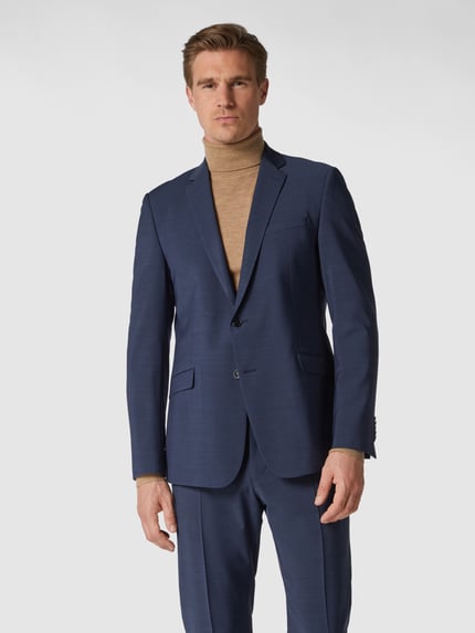 Strellson Slim fit 2-knoops colbert met wol 'Flex Cross' Marineblauw - 4