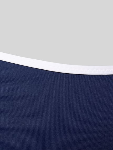 Produktfoto, Bikini-Hose mit Logo-Stitching von Polo Ralph Lauren, Optik: Mehrfarbig, glatte Textur, Detailansicht, Damen