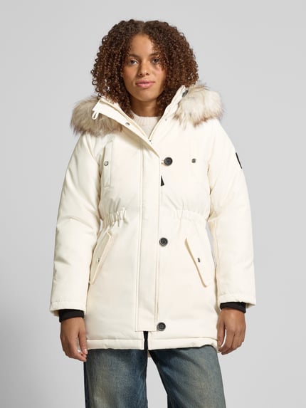 ONLY Taillierter Parka mit Kunstfellbesatz Modell 'IRIS' Offwhite 4