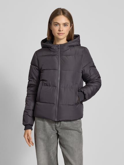 PIECES Regular Fit Steppjacke mit Kapuze Modell 'BEE NEW' Metallic Braun 4