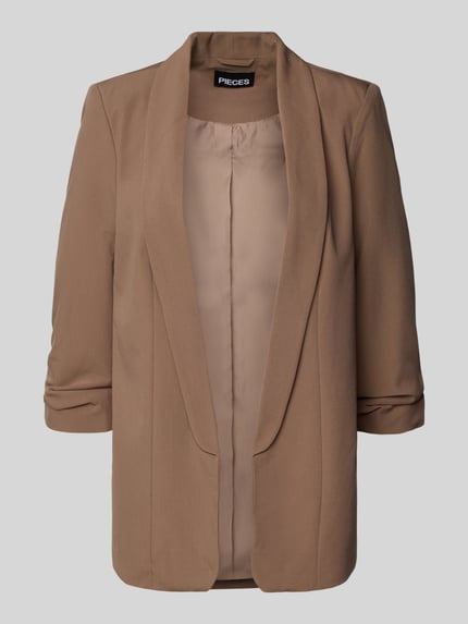 PIECES Regular Fit Longblazer mit Viskose-Anteil Modell 'BOSELLA' Taupe 2