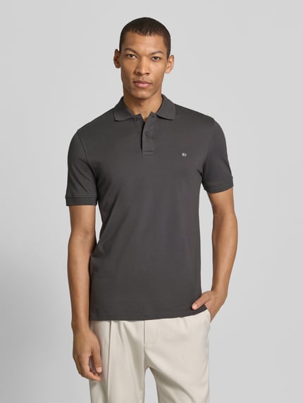 Christian Berg Men Koszulka polo o kroju regular fit z przeszyciami Antracytowy 4