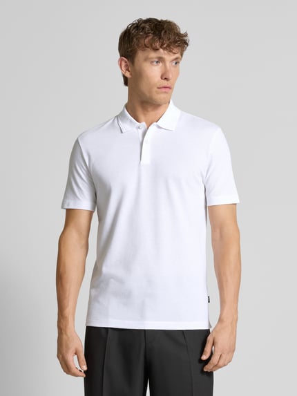 BOSS koszulka polo o kroju regular fit z mieszanki bawełny Biały 4