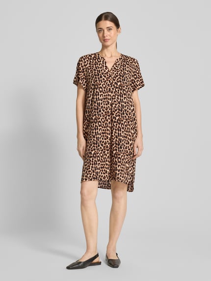 Christian Berg Woman Selection Knielange tuniekjurk met kapmouwen Beige - 1