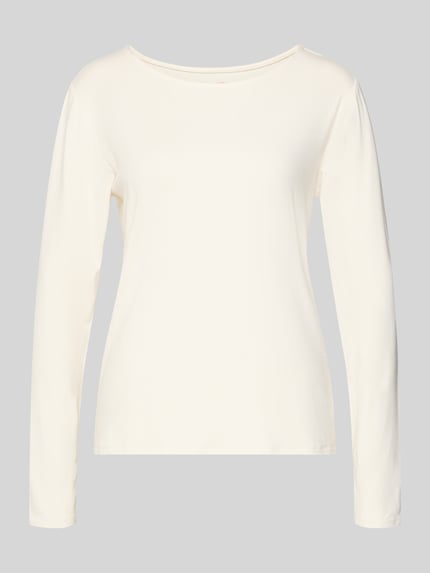 Produktfoto, Relaxed Fit Longsleeve aus Viskose-Mix mit U-Boot-Ausschnitt van Fynch-Hatton, dames longsleeve, crème, lange mouwen, gladde textuur
