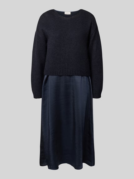 ROBE LÉGÈRE Midi-jurk in dubbele-laagjeslook Marineblauw - 2