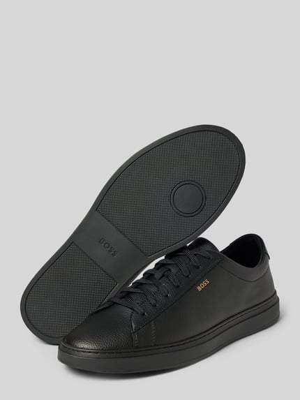 BOSS Sneaker aus Rindsnappa mit Label-Detail Black 4