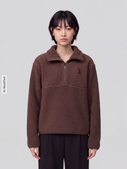 ARMEDANGELS Bluza o kroju oversized z czystej bawełny model 'HAARLEENAA' Ciemnobrązowy 4