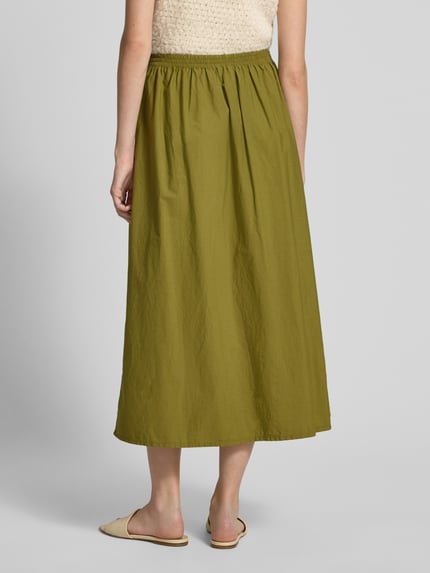 American Vintage Midirok met elastische band, model 'BAILOW' Kaki - 5