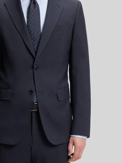 BOSS Slim Fit Anzug aus reiner Schurwolle Modell 'H-HUGE-2PCS-263' Marine 7