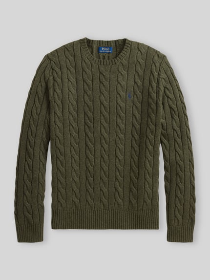 Polo Ralph Lauren Regular Fit Pullover aus reiner Baumwolle Oliv 2