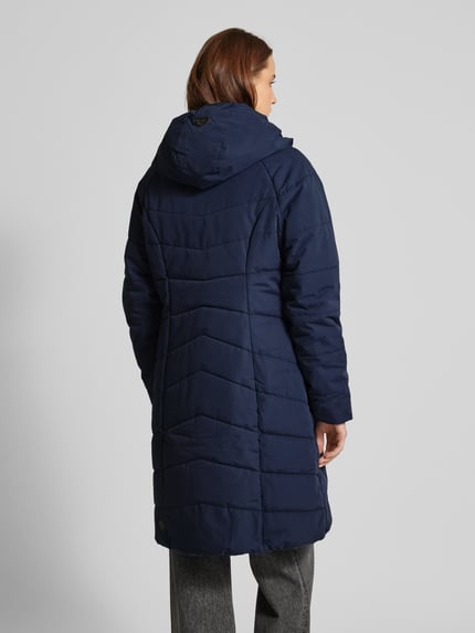 ragwear Gewatteerde lange jas met tweewegsritssluiting, model 'Dizzie' Marineblauw - 5
