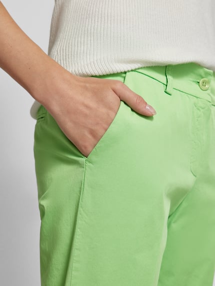 Raffaello Rossi Slim fit chino met verkort model, model 'DORA' Groen - 3