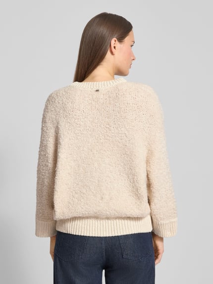 Rich & Royal Loose fit gebreide pullover met wol Zand - 5