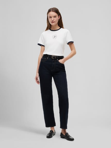 Tommy Hilfiger regular fit T-shirt met katoen en logostitching Ecru - 1