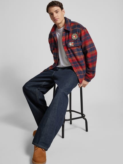 Tommy Jeans Regular fit overhemdjack met borstzak Rood - 3