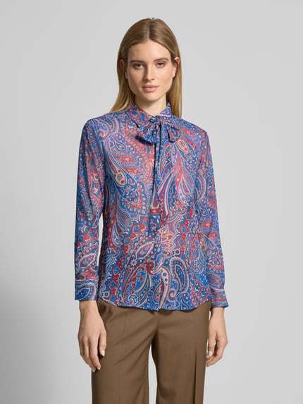 Lauren Ralph Lauren Overhemdblouse met blinde knoopsluiting, model 'KRISTY' Blauw - 4