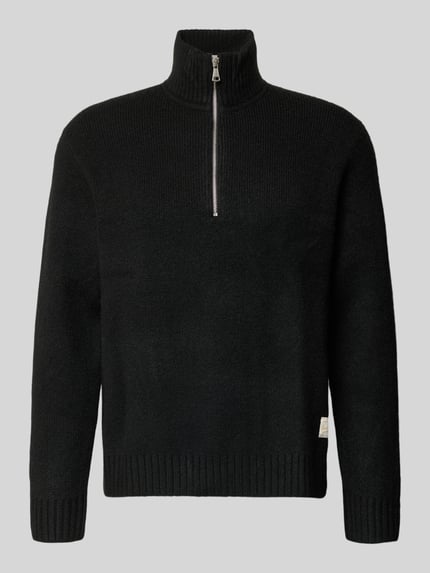 JACK & JONES Relaxed Fit Strickpullover aus elastischem Woll-Mix Black 1