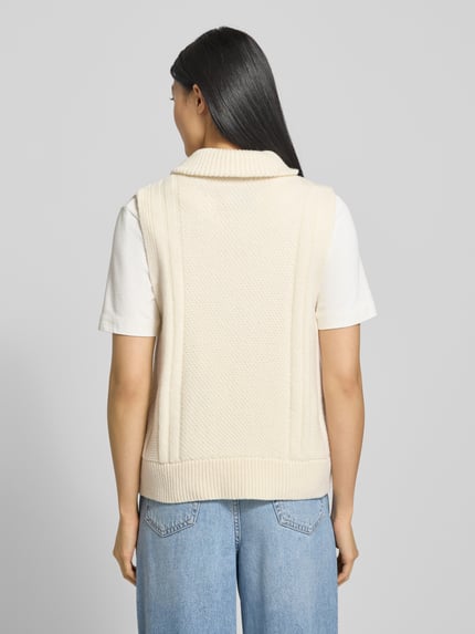 ARMEDANGELS Relaxed Fit Pullunder aus reinem Woll-Mix Modell 'OLAIAAS CABLE' Offwhite 5