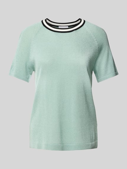 Jake*s Collection Bluzka z dzianiny z efektowną przędzą i raglanowymi rękawami Lazurowy 2