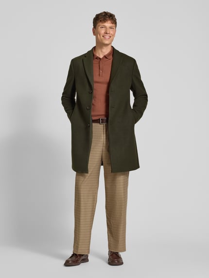 MCNEAL relaxed fit lange jas van puur katoen model ‘AMSTERDAM‘ Kaki - 1