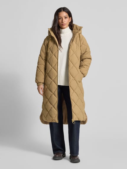 Barbour Regular fit gewatteerde lange jas in kreuklook, model 'KIRKTON' Beige - 1