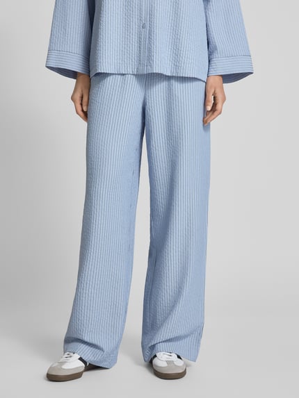 Jake*s Collection Straight leg stoffen broek met structuurmotief Blauw - 4