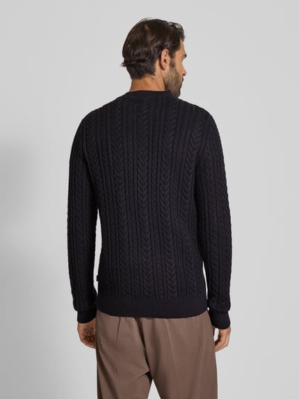 JACK & JONES Premium Gebreide pullover met ribboorden, model 'BLUSEAN' Marineblauw - 5