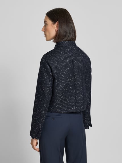 Max Mara Studio Regular fit korte blazer van katoenmix, model 'OUMO' Marineblauw - 5