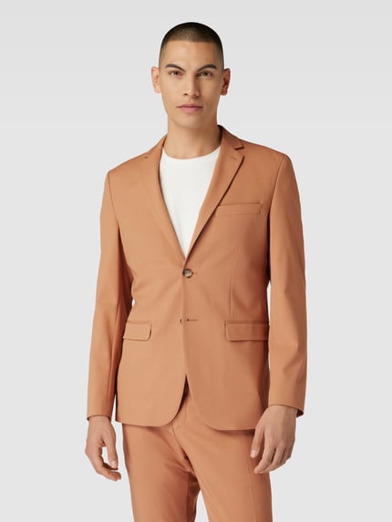 Selected Slim Fit 2-Knopf-Sakko mit Reverskragen Modell 'LIAM' Terra 4