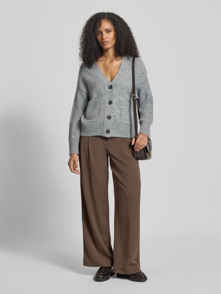 b.young Oversized Strickjacke mit Knopfleiste Modell 'OTTI' Mittelgrau Melange 1