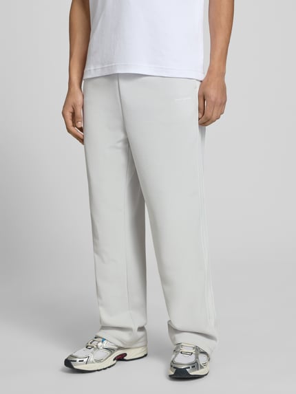 PEGADOR Wide Leg Sweatpants mit elastischem Bund Hellgrau 4