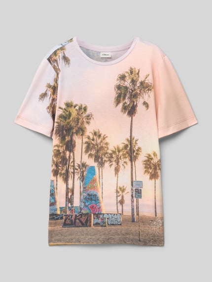 s.Oliver RED LABEL Regular Fit T-Shirt mit Baumwollanteil Weiss 1