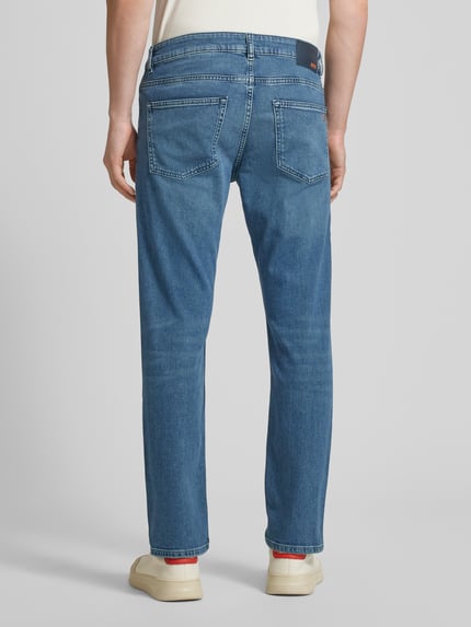 BOSS Orange Jeansy w kroju slim fit w stylu 5-kieszeniowym model 'Delaware' Jeansowy niebieski 5