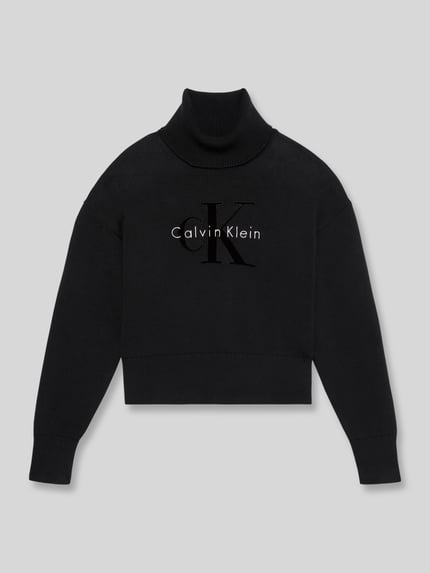 Calvin Klein Jeans Regular Fit Pullover aus reiner Baumwolle Black 2