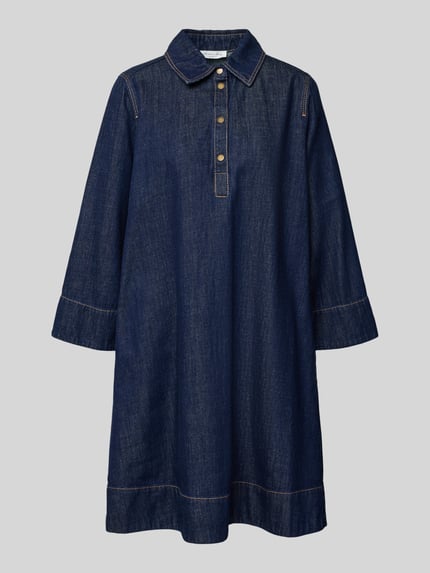 Christian Berg Woman Knielanges Jeanskleid mit Hemdblusenkragen Jeansblau 2