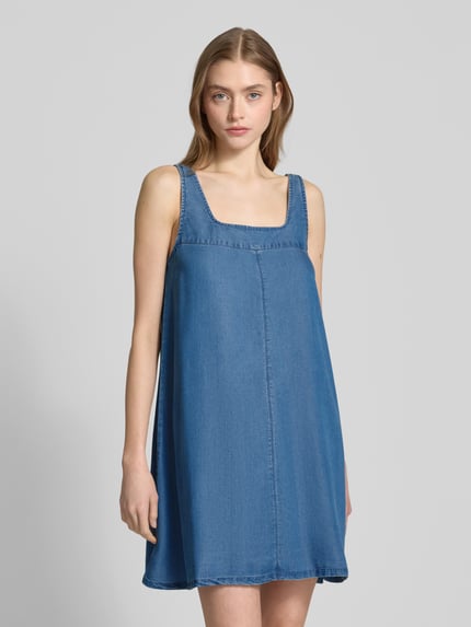 NOISY MAY® Jeansjurk van lyocell met vierkante hals Jeansblauw - 4