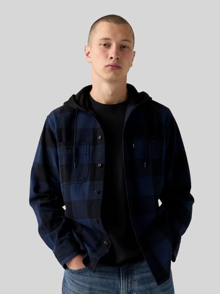 Levi's® Regular Fit Freizeithemd aus reiner Baumwolle mit Kapuze Dunkelblau 1