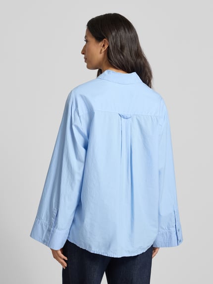 ba&sh Relaxed Fit Hemdbluse mit Brusttasche Modell 'ADAM' Hellblau 5