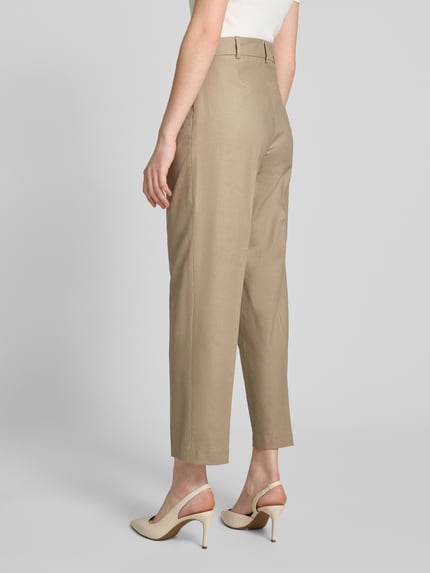 Jake*s Collection Spodnie lniane o kroju regular fit z wpuszczanymi kieszeniami Piaskowy 5