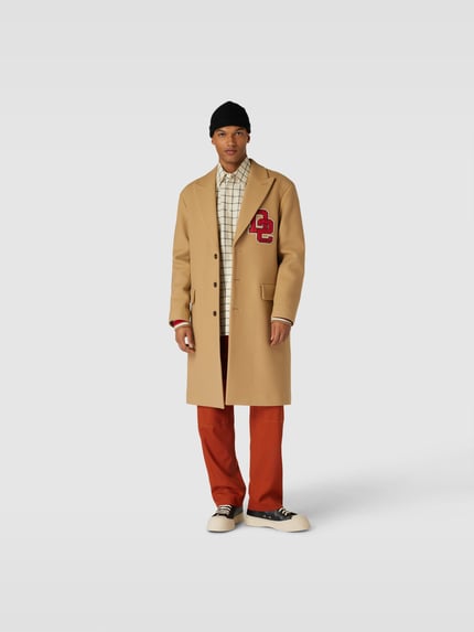 Dsquared2 lange wollen jas met klepzakken Lichtbruin - 1
