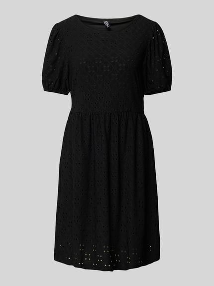 PIECES Minikleid mit Lochstickerei Black 2