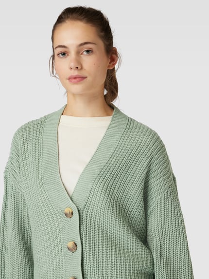 ONLY Cropped Cardigan mit Knopfleiste Modell 'CAROL' Mint 3