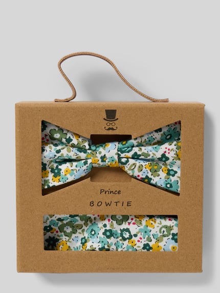 Prince Bowtie Strik en pochet in de set Groen - 1