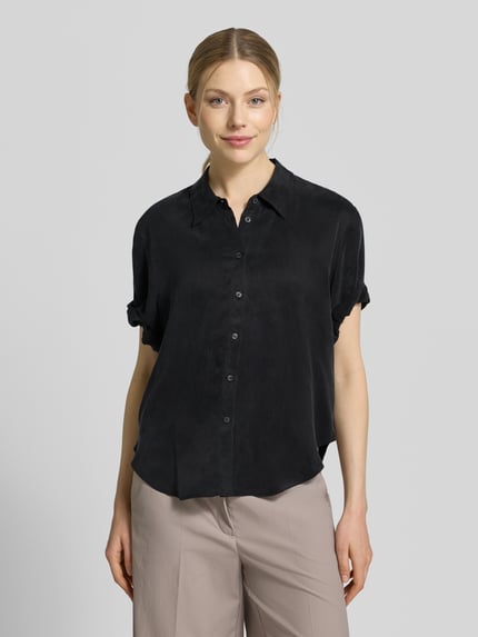 HUGO Loose Fit Bluse mit Hemdblusenkragen Modell 'ENCHANTED' Black 4
