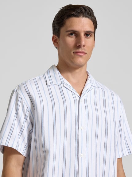 JACK & JONES Premium Regular Fit Freizeithemd aus Baumwoll-Mix mit Leinen-Anteil Modell 'MONTANA' Weiss 3