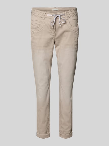 Tom Tailor tapered fit chino van katoenmix Taupe - 2