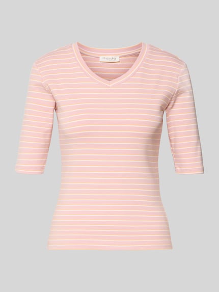 Christian Berg Woman Longsleeve mit 3/4-Arm und V-Ausschnitt Altrosa 2
